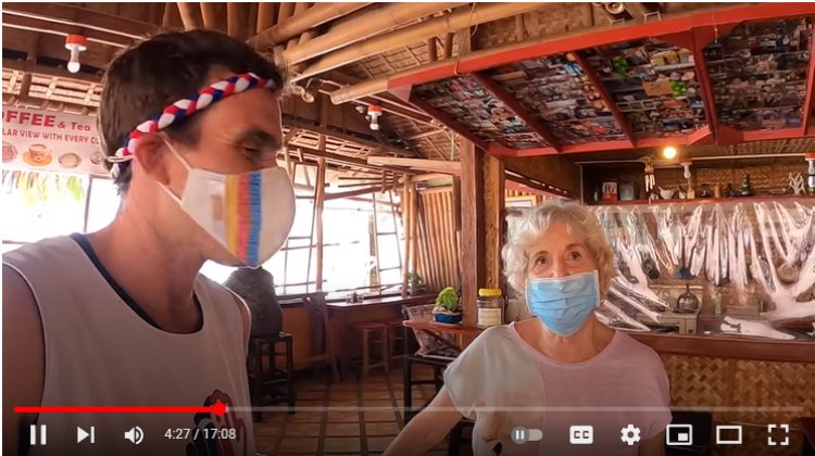 79 YEAR OLD AMERICAN IN BORACAY - Famous Beach Coffee Shop